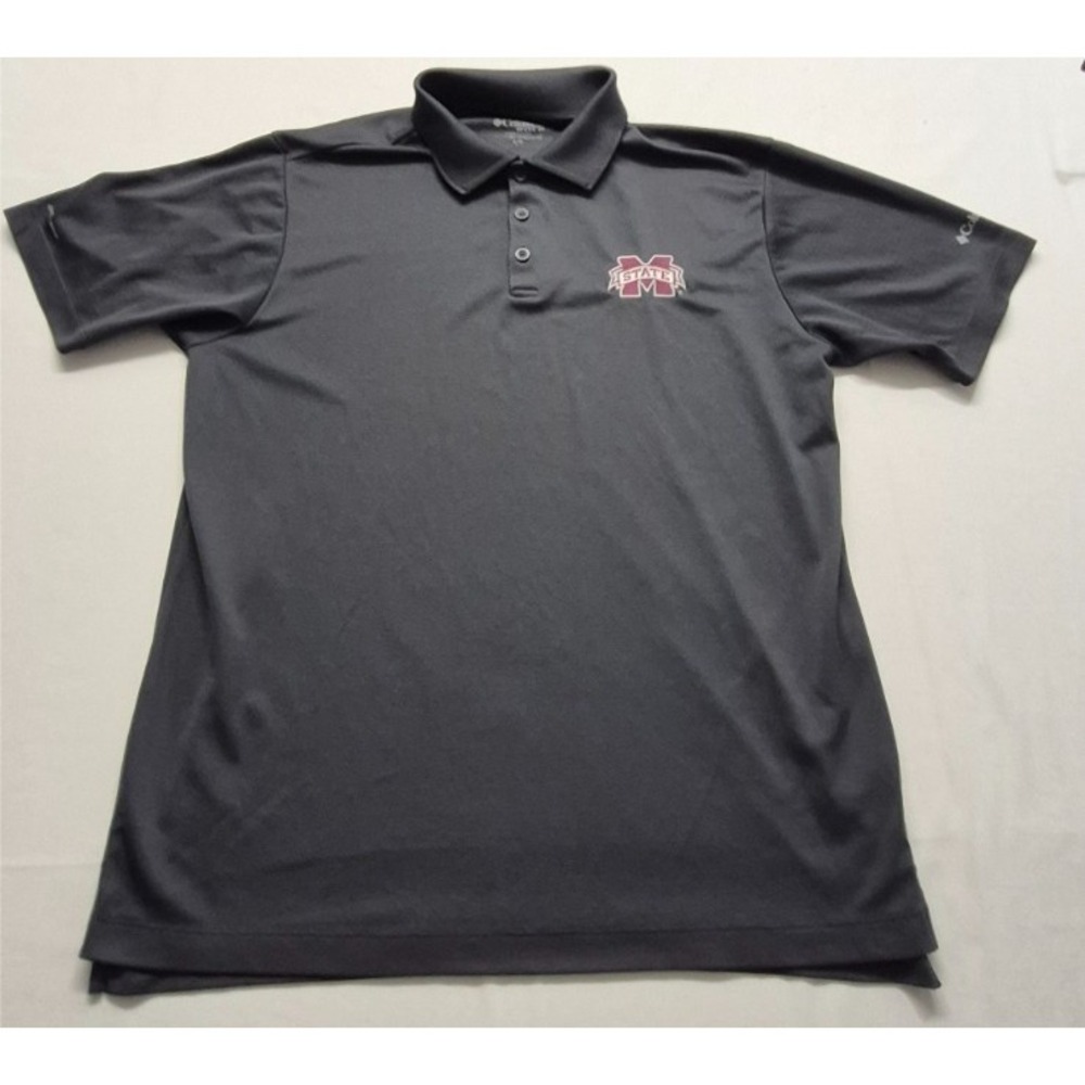 Mississippi State Bulldogs men's gray Columbia Golf polo LG omni-wick logo sport